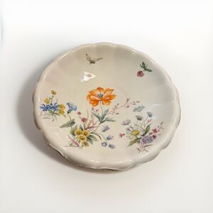 Vintage Paul Müller Selb Bavaria Floral Porcelain Bowl Scalloped Edge Germany